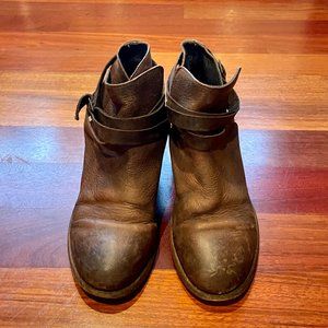 H by Hudson Horrigan Brown Belted Ankle Boots